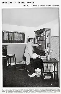 Jan21: H. G. Wells in his study at Spade House, Sandgate