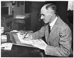 Faux: H. M. Bateman in his studio