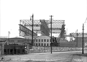 Gantries: H. and W'S. Shipbuilding Yard from Queen's Road, Belfast