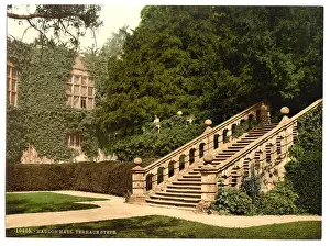 Haddon: Haddon Hall, the terrace steps, Derbyshire, England