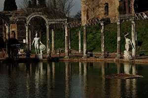 Adriana: Hadrian's Villa. The Canopus with the statue of God Mars. 2n