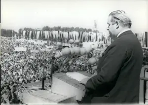 Berliners: Per Haekkerup of Denmark at May demonstration, West Berlin