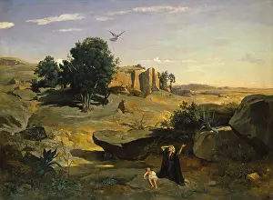Hagar: HAGAR IN THE WILDERNESS, by Camille Corot, 1835