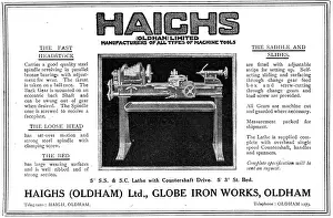 Haighs: Haighs Of Oldham: WW1 Lathe With Countershaft Drive