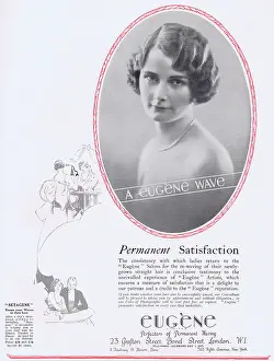 Hairstsyles: Hairdressing advert for Eugene, perfectors of permanent wavi
