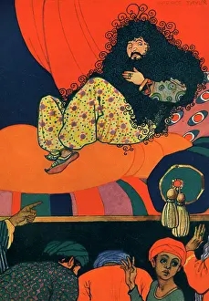 Serf: A very hairy sultan reclining on some pillows