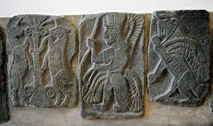 Colossal: Halaf culture. (ca 6000-5300 BC). Syria. Orthostat. Winged g