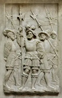Bontemps: Halberdiers relief, Royal tombs, Basilique Saint-Denis