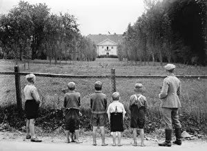 Castles: Half-mast at Neudeck Castle, 1934