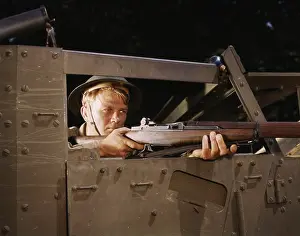 Carriers: Half-track infantryman with Garand rifle