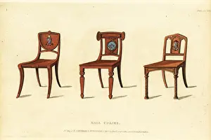 Ebony: Hall chairs with coats of arms, 1814