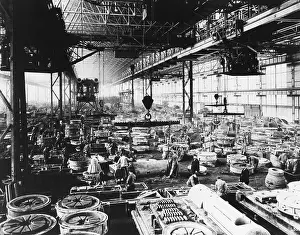 Meters: Hall of the Krupp works in Essen, 1910