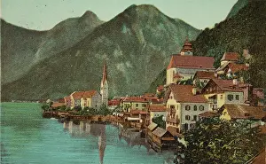 Hallstatt: Hallstatt at Lake Hallstatt. 1901. Four-color printing