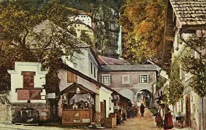 Hallstatt: Hallstatt with Muhlbach waterfall. 1912