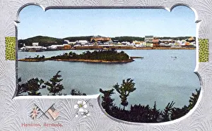 Bermudan: Hamilton, Bermuda - Panoramic view with decorative surround