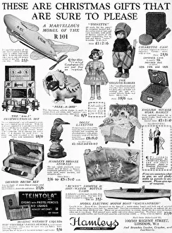 R101: Hamleys Christmas presents advertisement, 1929