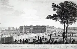 Clipped: Hampton Court, still showing the clipped evergreens
