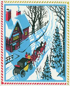 Lanes: Four in Hand ? coach passing house