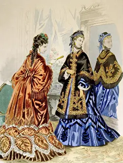 Illustre: Hand-colored engraving depicting two very ?