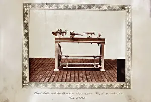 Treadle: Hand lathe with treadle motor