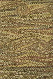 Marbled: Hand Marbled Paper Sheet 1893