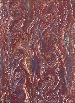 Marbled: Hand Marbled Paper Sheet 1900