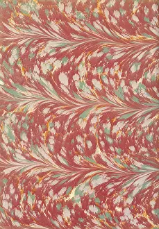 Endpapers: Hand Marbled Paper Sheet 1916