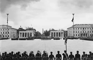 Koenigsplatz: Hand-over of the new flags on Koenigsplatz (King`s Squar