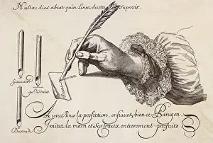 1687: Hand and Quill Pen