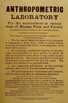 Handbill: Handbill For Francis Galton Laboratory