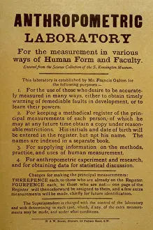 Handbill: Handbill For Francis Galton Laboratory