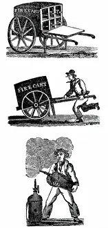 Handcart: Handcart containing six cyclinders charged with