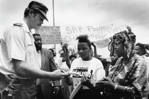 Protea: Handing in a petition to the Protea police which requested