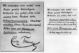 Poisoner: Handwriting of Adolf Hofrichter