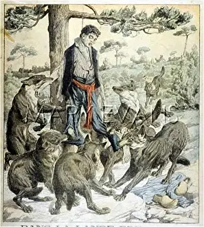Britanny: Hanged man is eaten by wolves