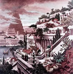 Heemskerck: HANGING GARDENS BABYLON SEVEN WONDERS ANCIENT
