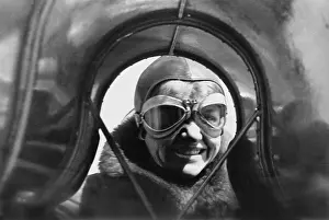Reitsch: Hanna Reitsch in the cockpit of her glider, 1936