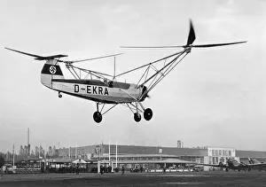 Reitsch: Hanna Reitsch at a record flight by helicopter, 1937