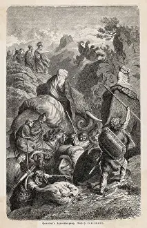 Carthaginian: Hannibal crossing the Alps with his army and elephants