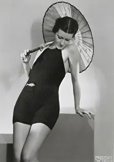 Crocheted: Hans Madensky. Black crocheted bathing