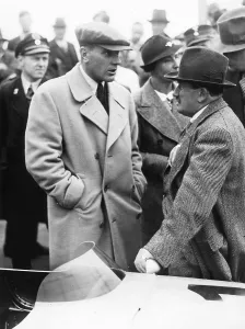 Avus: Hans Stuck with Ferdinand Porsche, 1935
