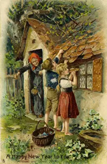 Hansel & Gretel arrive at the witch's house