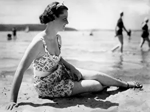 Hansi Knoteck on the beach, 1937