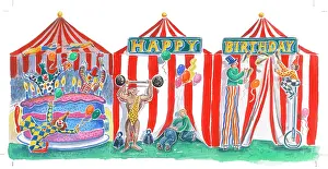 Stilts: Happy Birthday - Circus Tents