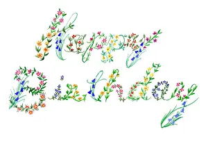 Bryony: Happy Birthday in Flower Letters