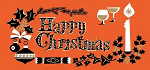 Baubles: Happy Christmas ? with candle, cracker etc