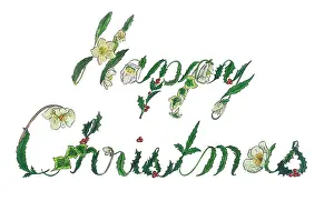 Bryony: Happy Christmas in Holly letters