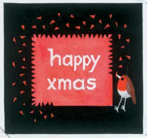 Serrated: Happy Christmas and robin