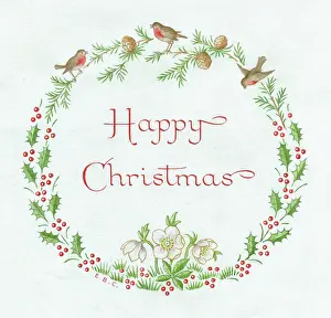 Larch: Happy Christmas with robins