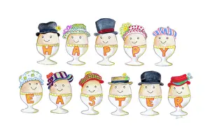 Endersby: Happy Easter with eggs in egg-cups